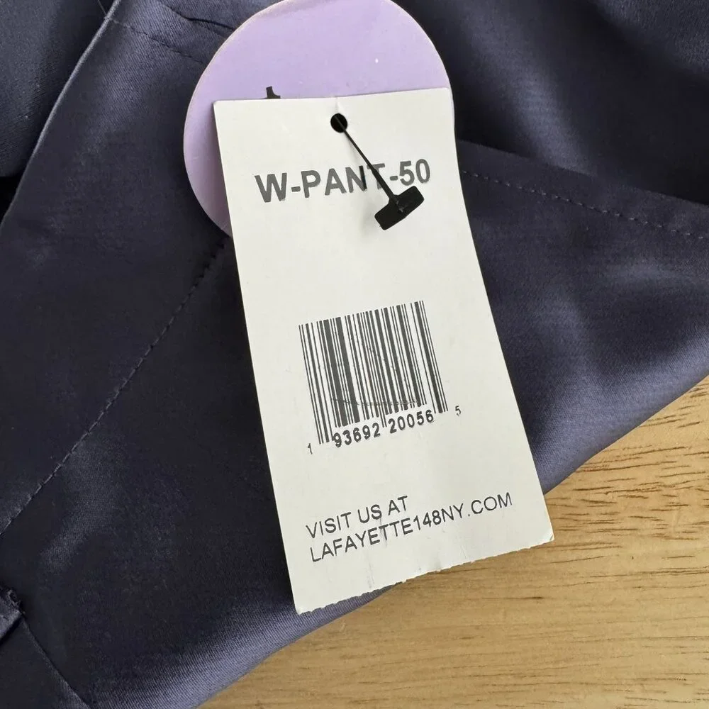 Lafayette 148 Satin Pants Womens‎ Size 16W Blue Acetate Blend NWT PT-2707